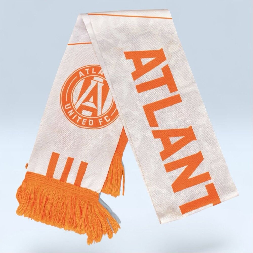 Atlanta United Fc Peach Scarf The King Has Arrived Ruffneck 60” Atl Marta Soccer